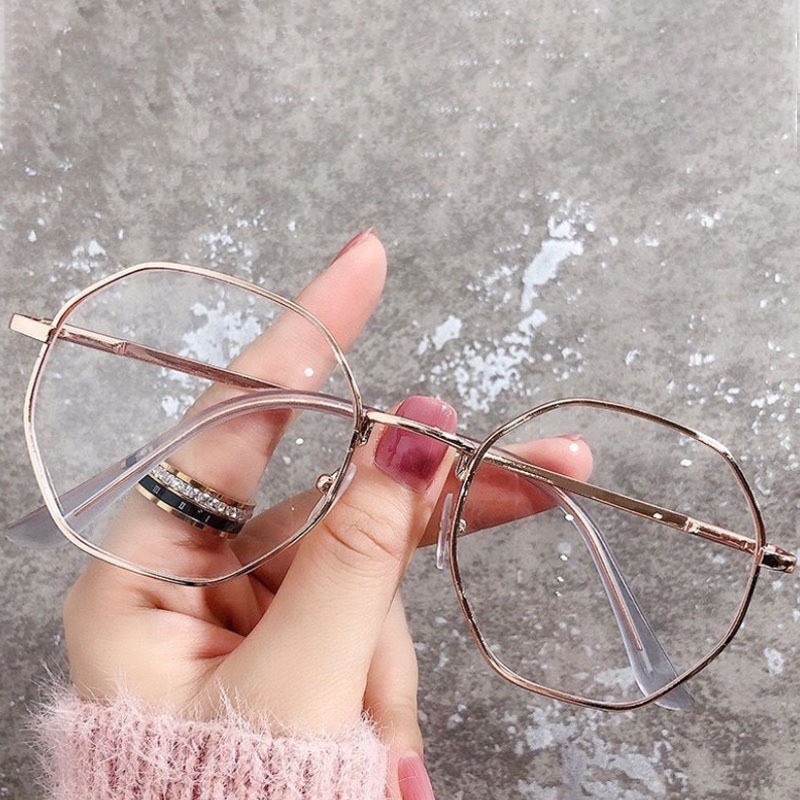 COD Kính Gọng Dẹt Hình Lục Giác Chống Ánh Sáng Xanh Thời Trang Cá Tính
