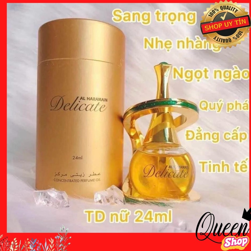 QUÀ TẶNG 50K| Tinh dầu Dubai nội địa Delicate của Hãng Al Haramain-Ngọt ngào, sang trọng, quý phái