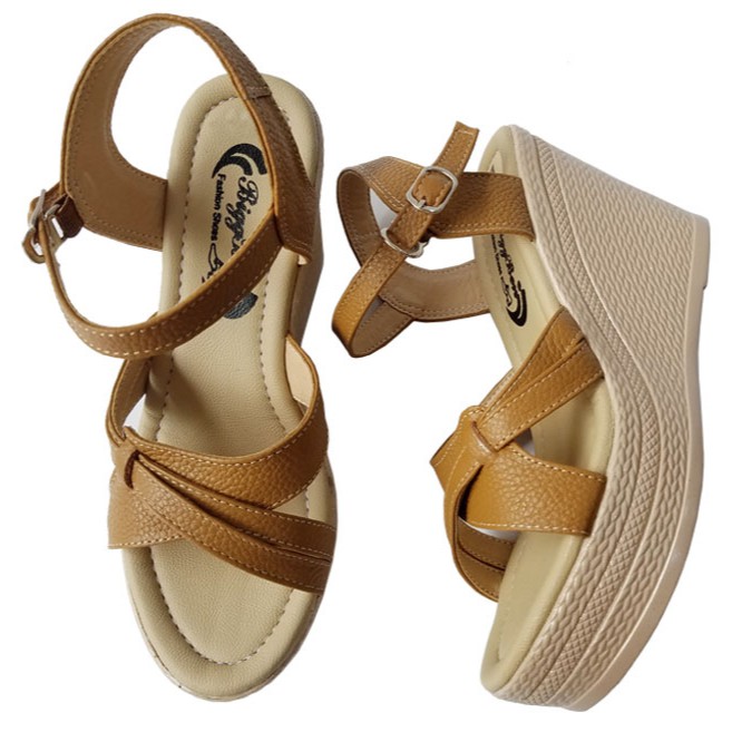 Giày sandal đế xuồng da bò thời trang BIGGBEN HKD363