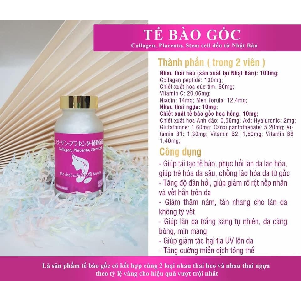 Tế Bào Gốc Trẻ Hoá Làn Da Collagen Placenta Stem Cell Nhật Tái Tạo Tế Bào Giúp Trẻ Hoá Da Sâu, Chống Lão Hoá Da