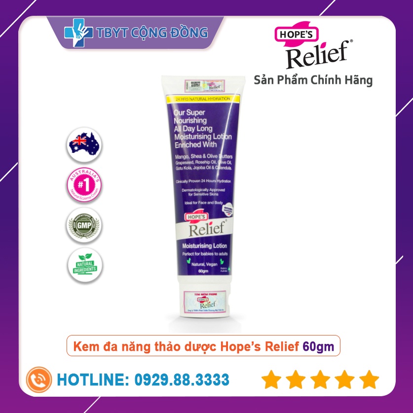 Kem đa năng thảo dược Hope’s Relief hỗ trợ da khô ngứa, eczema, vảy nến (60gm)