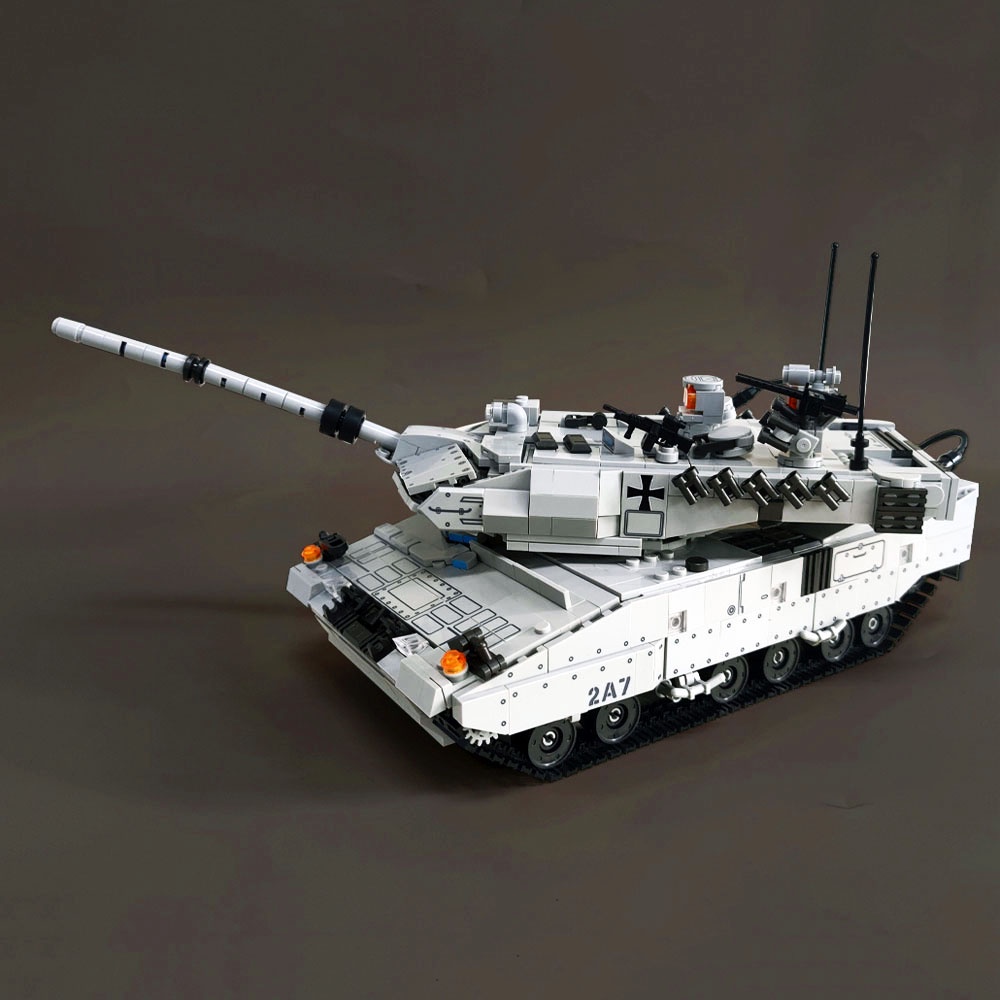 Đồ chơi Lắp ráp Mô hình xe tăng Military Series Moc Leopard 2A7 Tank Brick Army Technical 1489pcs Jiestar 61036
