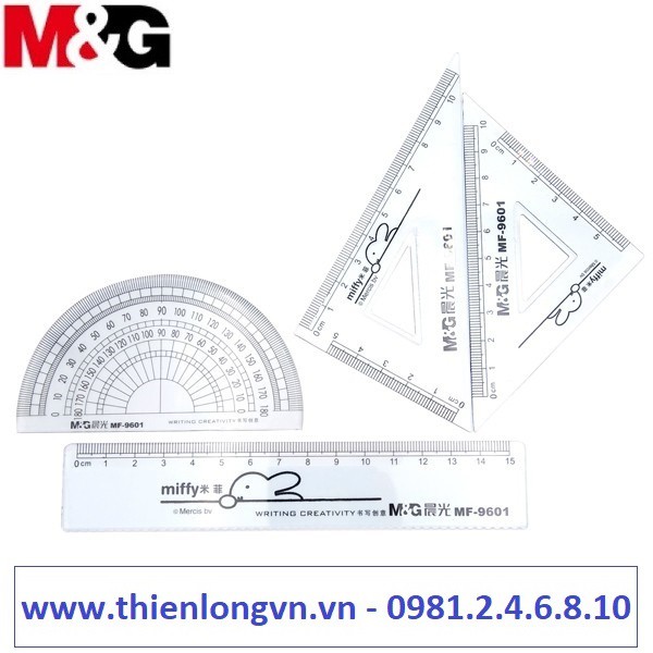 Thước bộ eke 4 sản phẩm M&amp;G MF9601