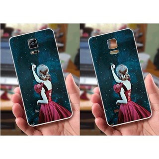 Ốp lưng Samsung Note 4 (dẻo viền trắng trong) - Hình Cô Gái Xinh