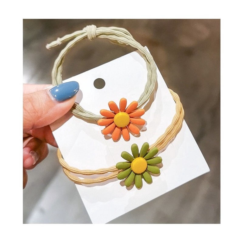 We Flower Dây buộc tóc gắn họa tiết hoa cúc nhiều màu sắc hợp thời trang cho nữ