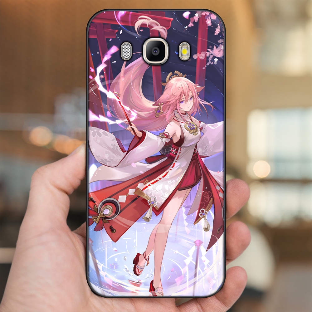 Ốp lưng Samsung J5 2016, J7 2016 viền đen in hình Yae Miko Genshin Impact