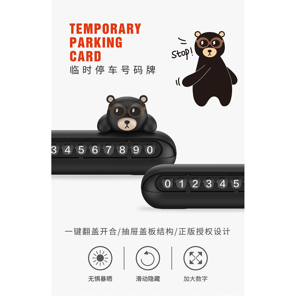 Bảng số điện thoại PECHAM đỗ xe tạm thời hình gấu harco dễ thương | BigBuy360 - bigbuy360.vn