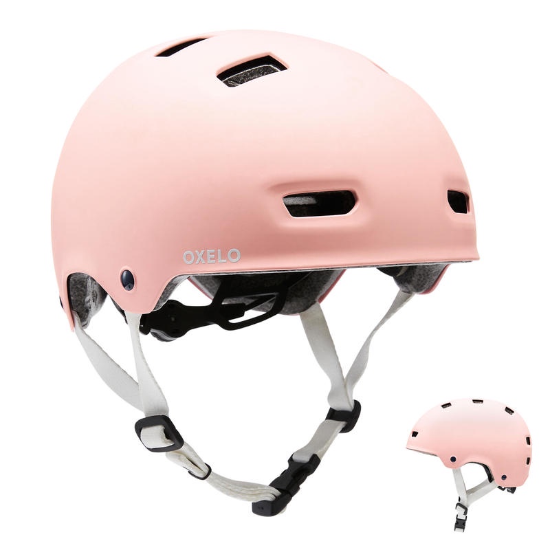 DECATHLON Mũ bảo hiểm OXELO Trẻ em dành cho xe tay ga trượt ván Model MF500 (Cô dâu màu hồng) Bởi DE