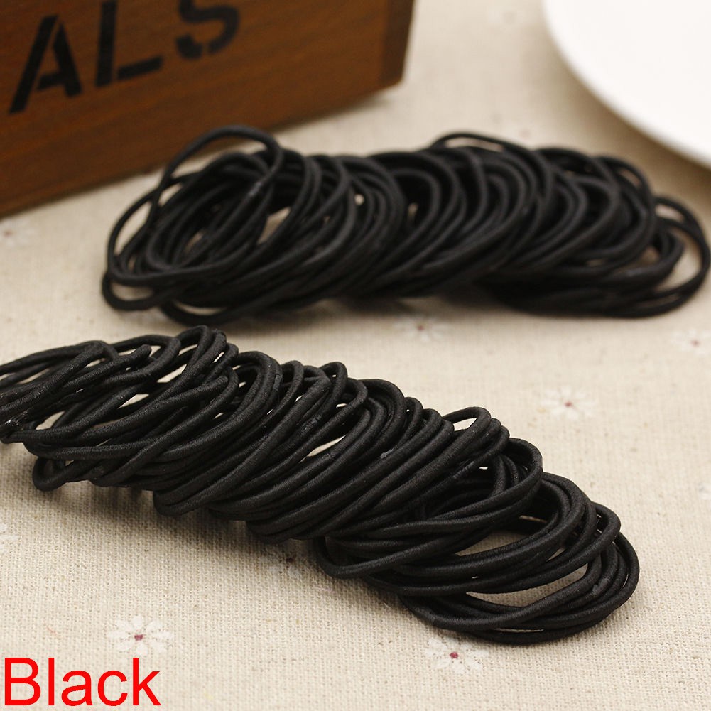 Set 50 Dây Buộc Tóc Co Giãn Bằng Nylon Màu Kẹo Ngọt Dành Cho Nữ