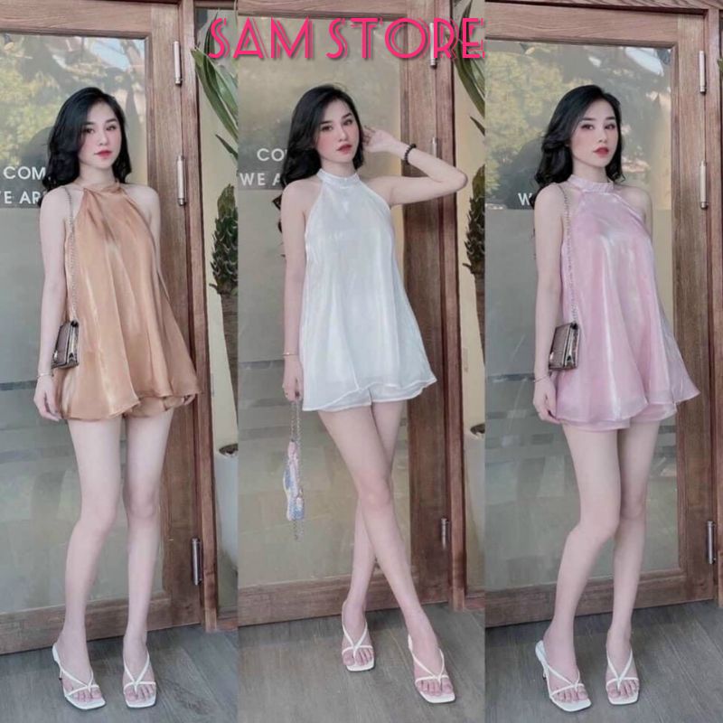 Set Bộ Đùi Áo Cổ Yếm Phi Đũi Size M SamStore
