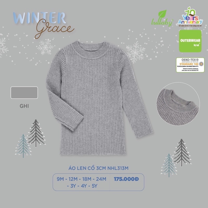 LULLABY - Áo len cổ 3cm mẫu mới siêu mềm cho bé trai/bé gái