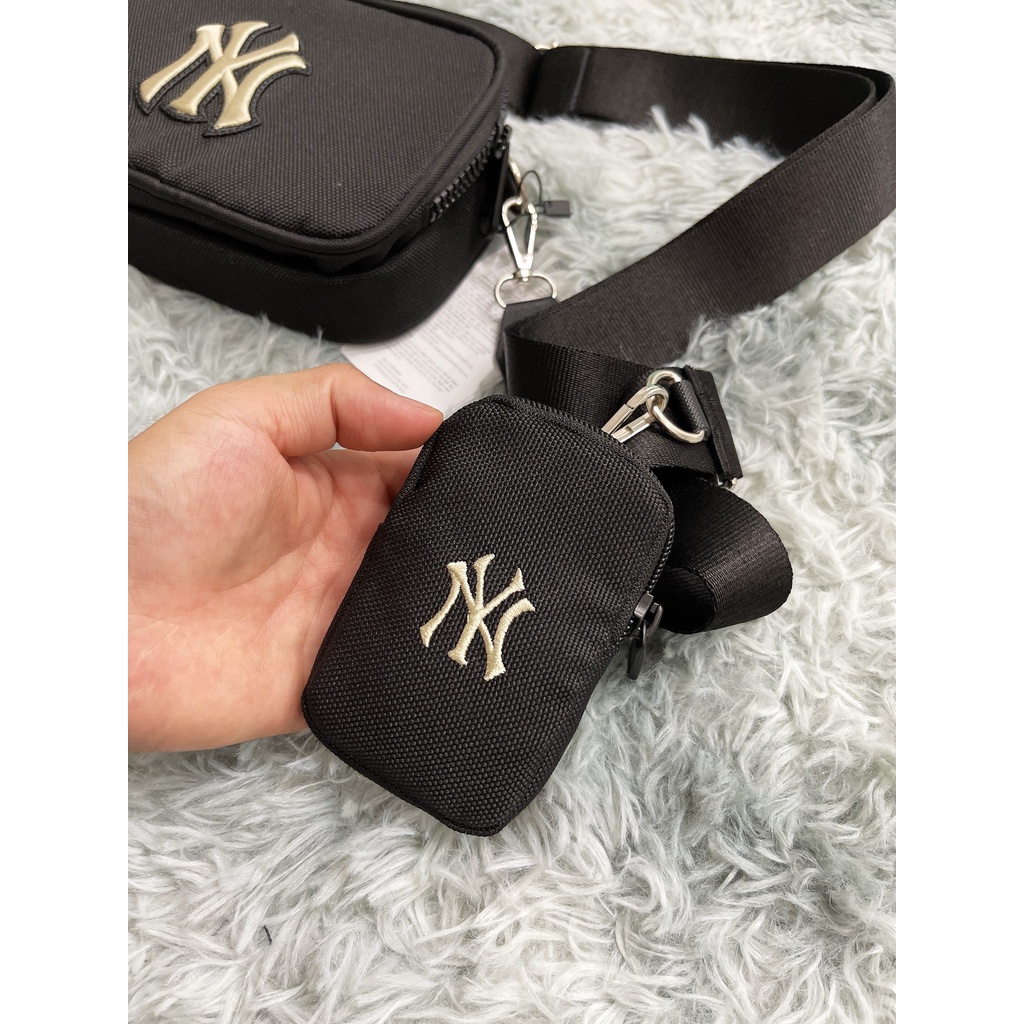 TÚI ĐEO CHÉO MLB SIDE BAG NEWYORK YANKEES CHẤT POLYESTE CAO CẤP, TÚI THỜI TRANG MLB1B80 MÀU ĐEN