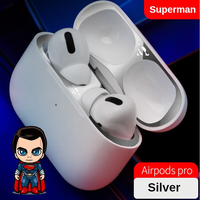 Miếng dán bảo vệ hộp sạc tai nghe chống bụi họa tiết Marvel bằng kim loại thích hợp cho Apple AirPods Pro 2&amp;1
