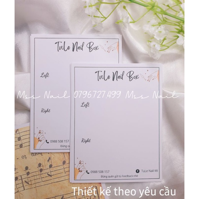Thẻ nail, thẻ nail box , bìa nail box thiết kế theo yêu cầu