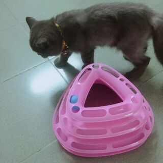 Đồ chơi tháp bóng lăn 3 tầng cho mèo