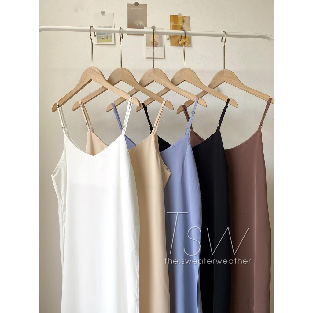Váy hai dây voan trơn 02, đầm 2 dây trơn (ảnh thật) | BigBuy360 - bigbuy360.vn
