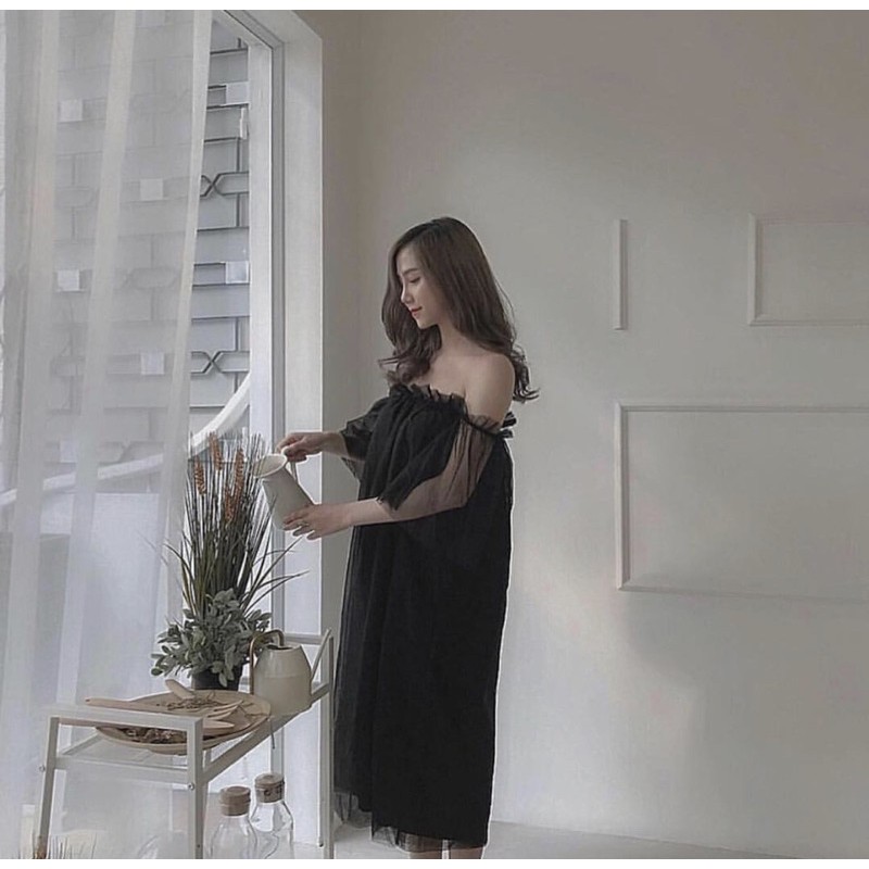 VÁY TRỄ VAI CÔNG CHÚA - TULLE DRESS - VÁY TULLE LIỀN THÂN | BigBuy360 - bigbuy360.vn