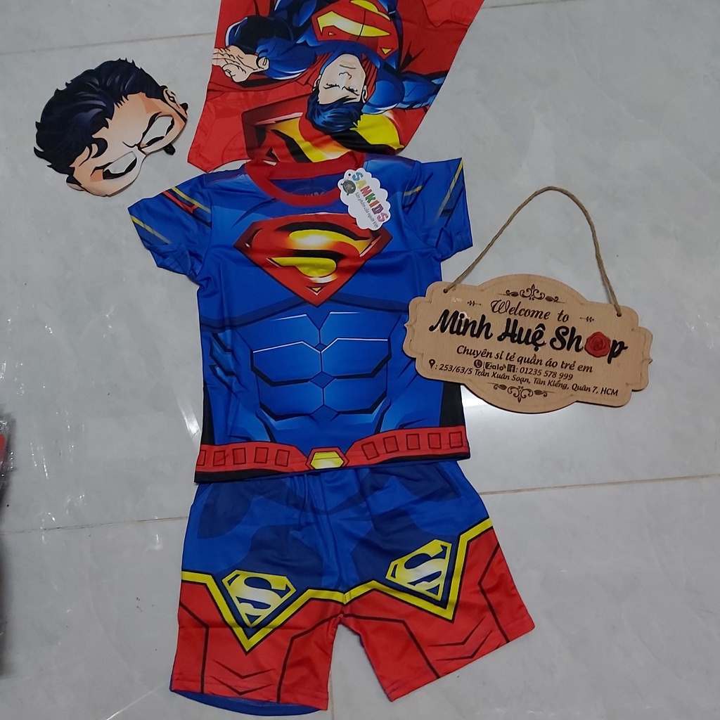 [Mẫu mới] Bộ quần áo Siêu nhân ngắn tay