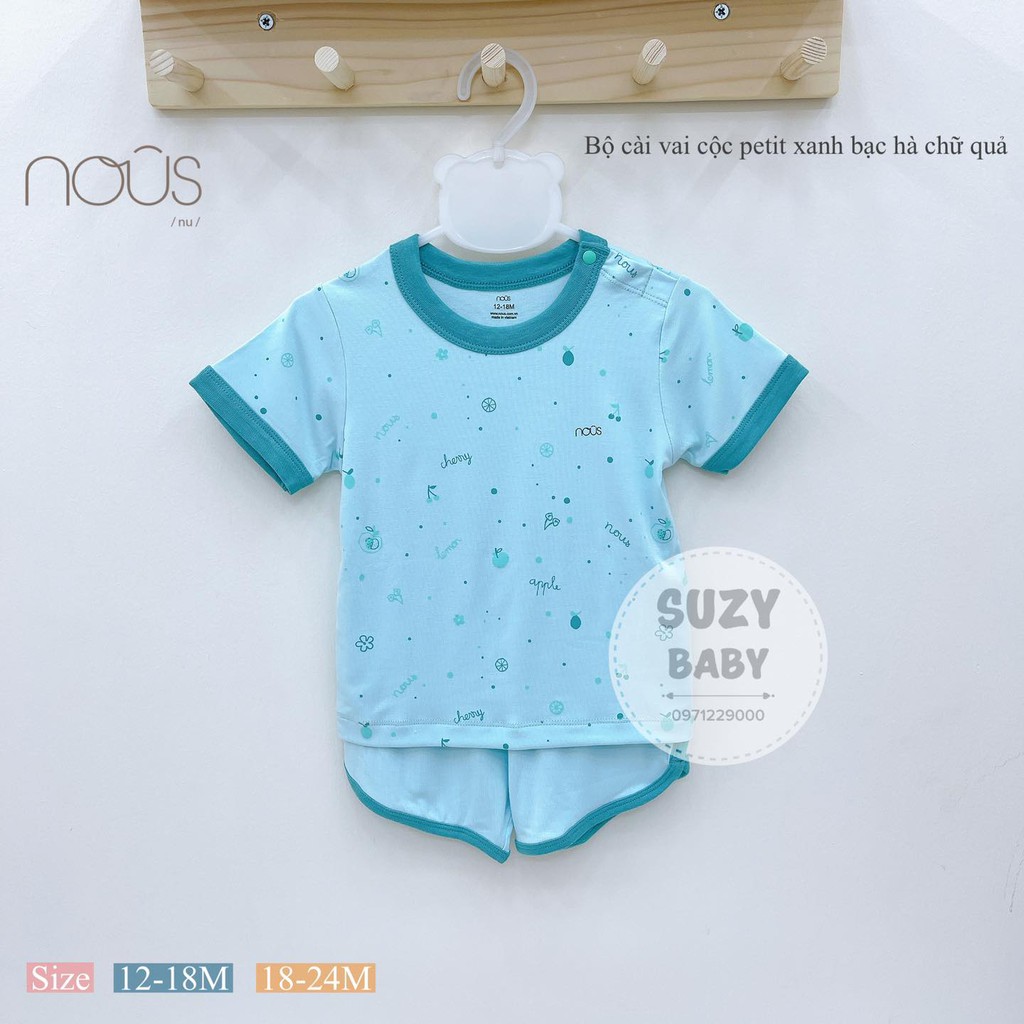 Bộ Nous cộc tay cài vai mùa hè cho bé cho bé nhiều màu size 9m đến 3y