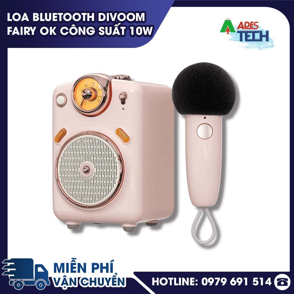 Loa Divoom Fairy Ok | Loa Bluetooth Kết Hợp Micro Karaoke Đa Năng 4.5 | Bảo Hành Chính Hãng 12 Tháng