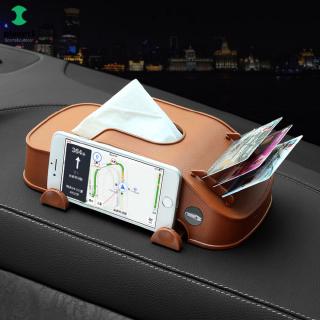 Car Tissue Box Multi-function Mobile Phone Bracket Inserter Auto Tissue Box Container 3 in 1 Paper