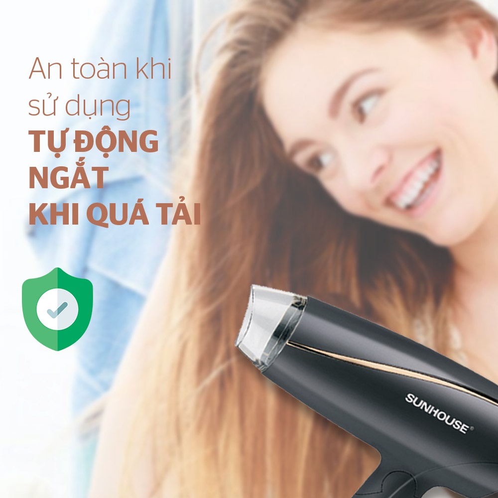 Máy Sấy Tóc Mini  SUNHOUSE SHD2306 - 2 Chiều Nóng Lạnh - Máy Sấy Tóc Sunhouse - Công Suất 1200W - Chính Hãng