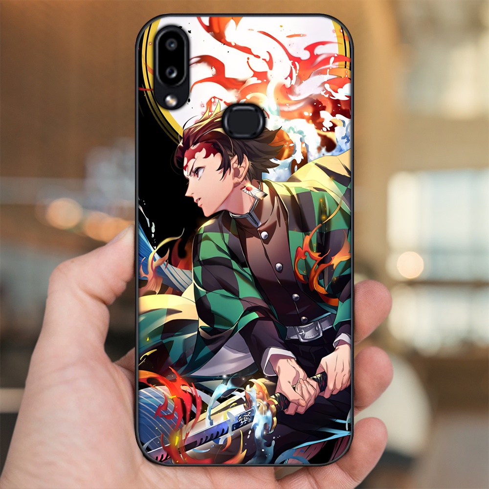 Ốp lưng Samsung A10S viền đen in hình Tanjiro Kimetsu No Yaiba