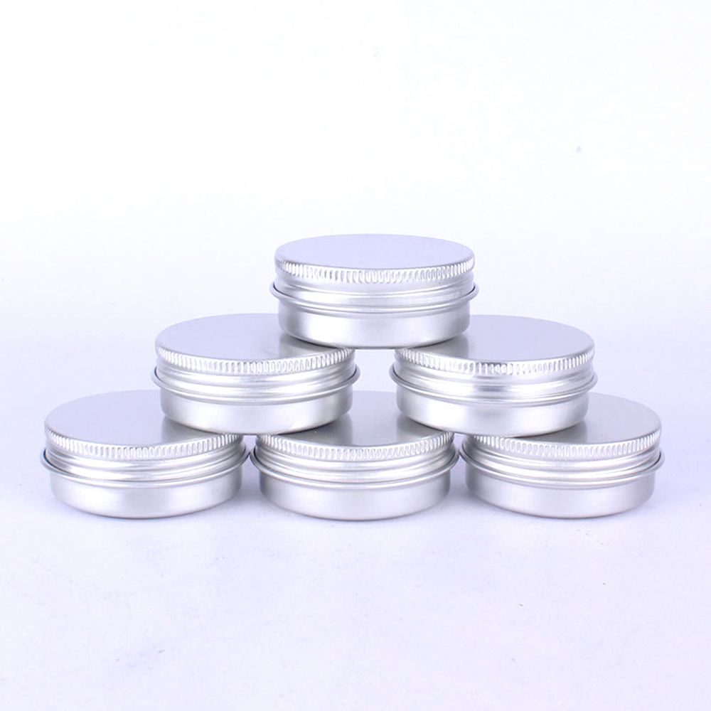 LAKAMIER Empty Aluminium Bottles Cosmetic Pot Jar Reusable Tin Container Makeup Storage Sample Packaging Can Silver Small Oil Wax Box