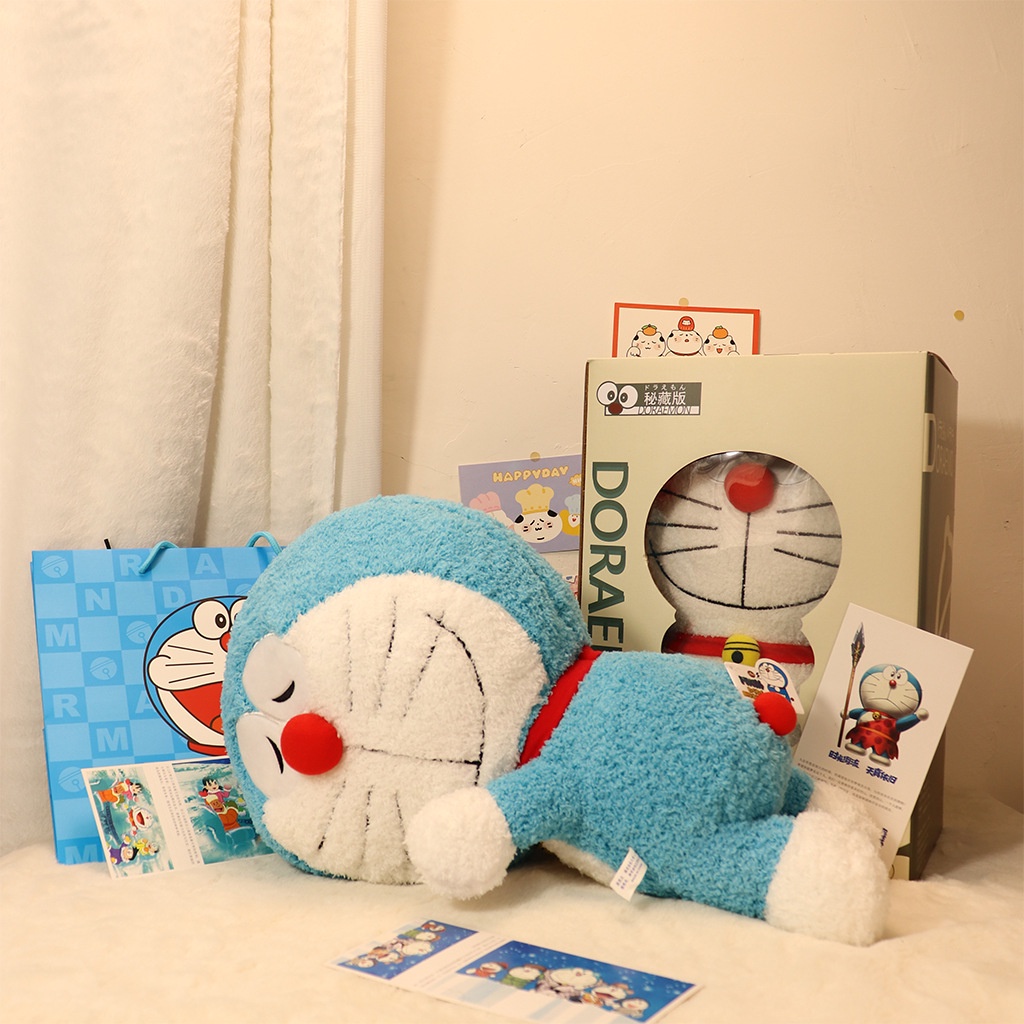 Gấu bông Doraemon nằm ngủ chính hãng
