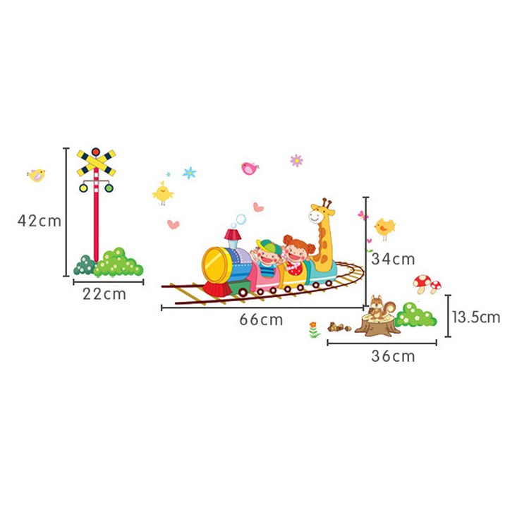 Decal trang trí tường Đường Ray xe lửa cho các Thú vui chơi