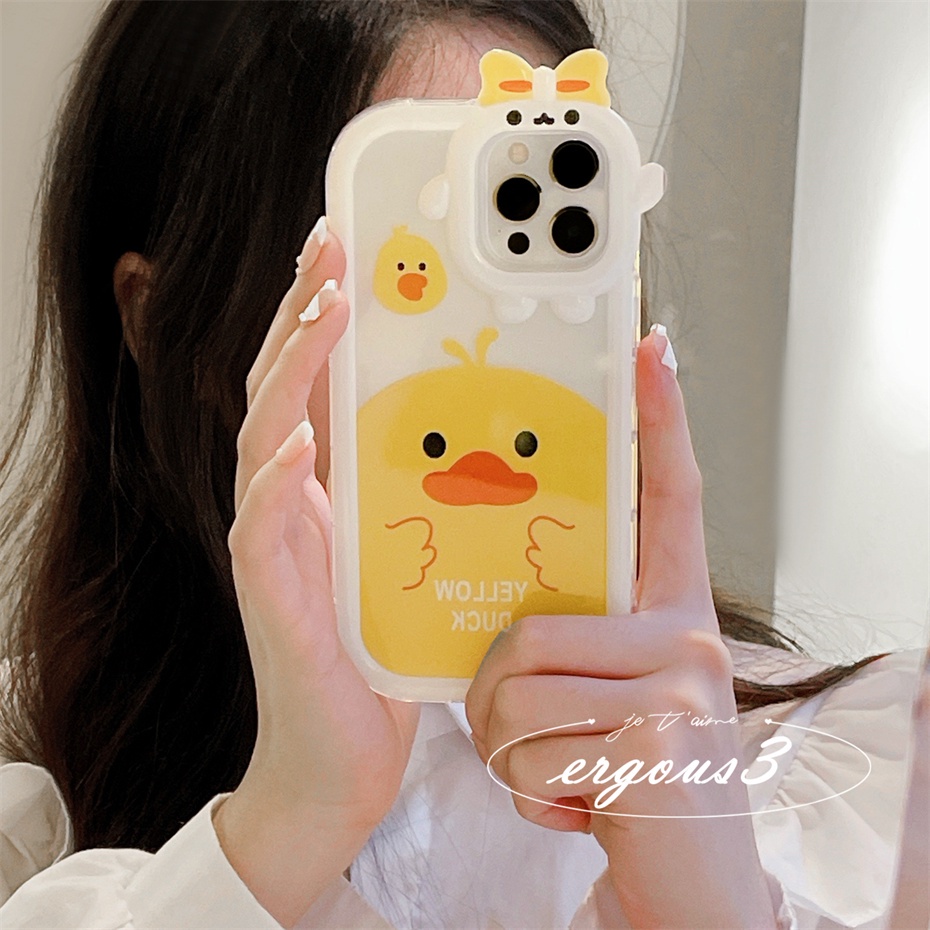Ốp Điện Thoại Mềm Hình Vịt Vàng Cho iPhone 14 13 12 11 Pro Max SE2020 X XR Xs Max 7 8 6 6s +