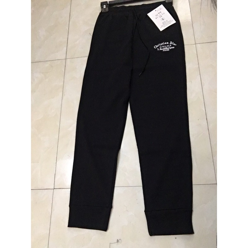 quần jogger len tăm(2 màu đen xám,chữ ngẫu nhiên)