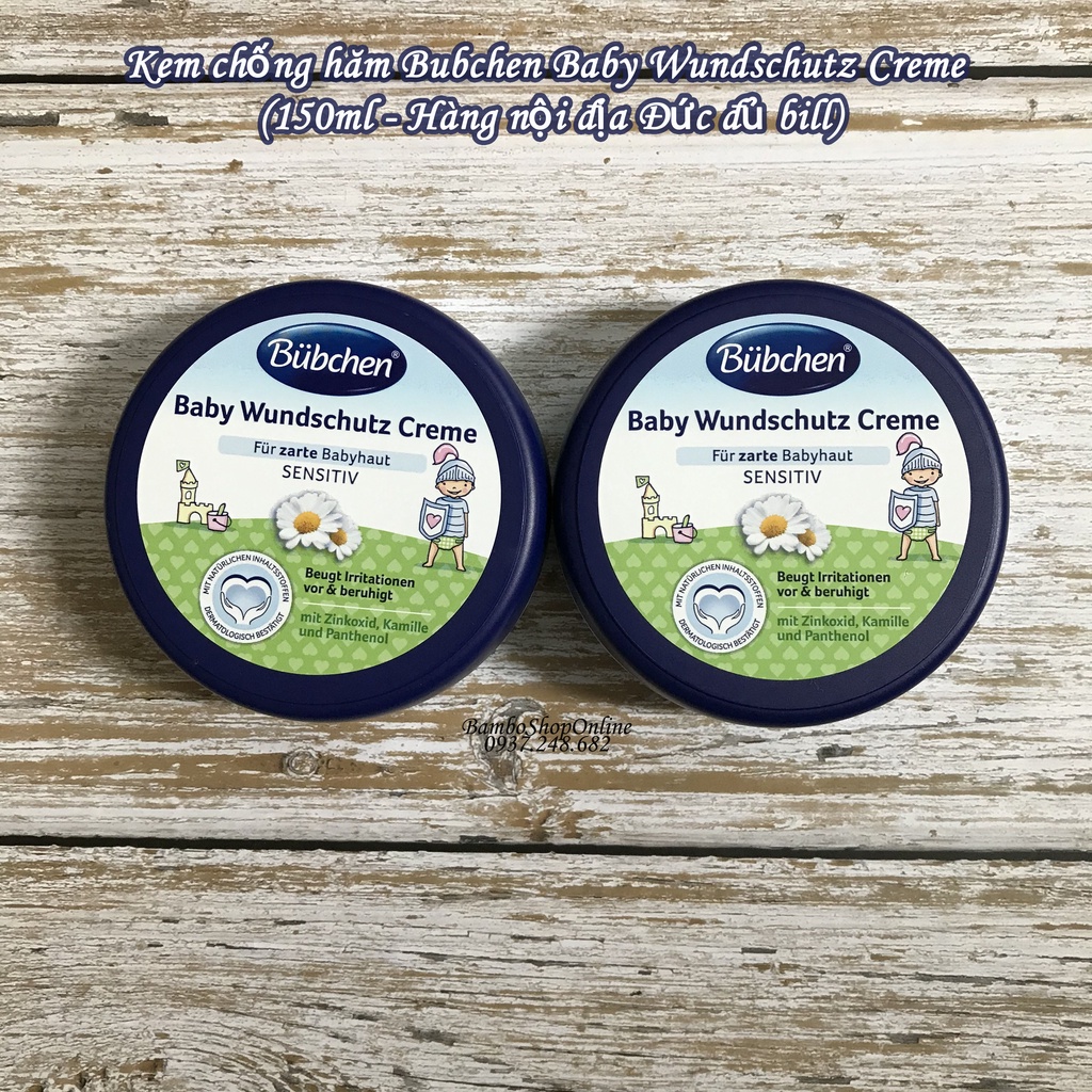 Kem chống hăm Bubchen Baby Wundschutz Creme 150ml - Hết hăm Bubchen Spezial  Wunschutzcreme Creme 75ml. Hàng nội địa Đức