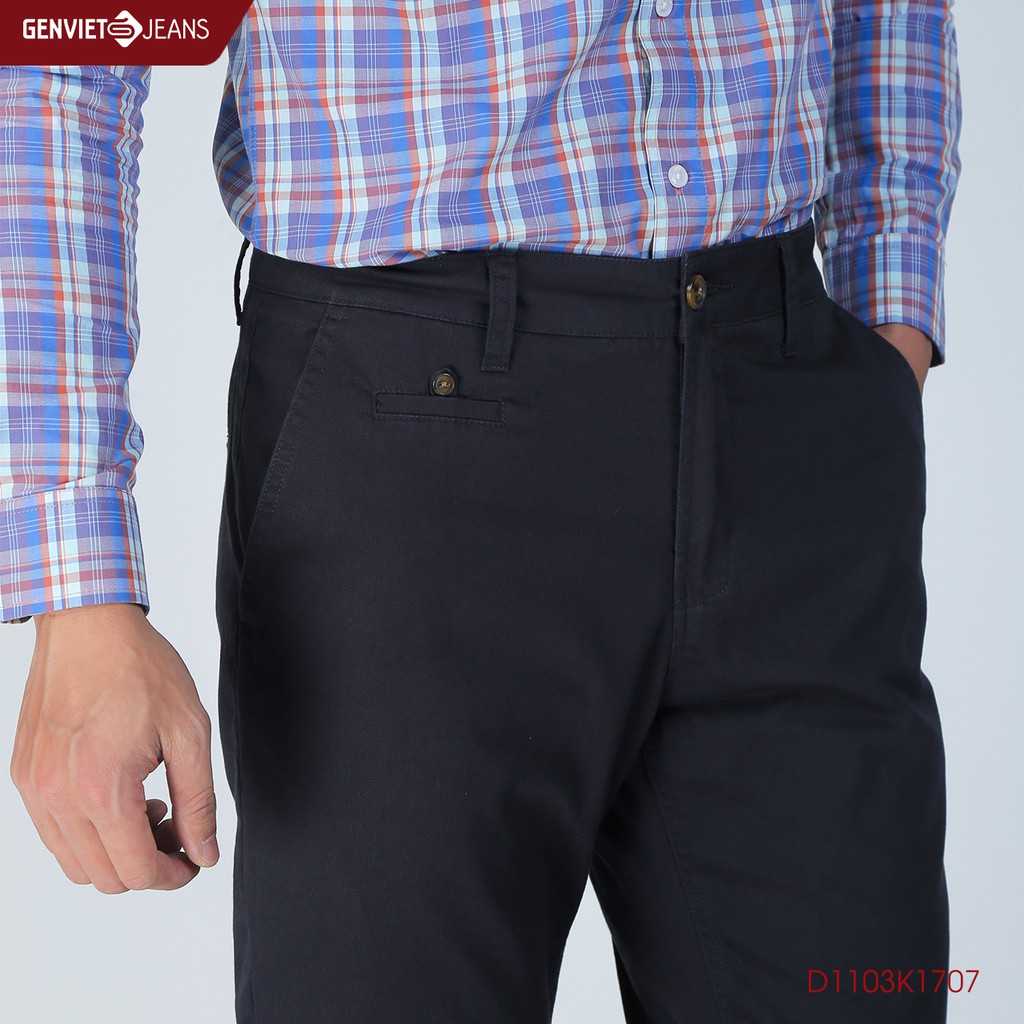 Quần dài kaki col thụng nam D1103K1707 GENVIET