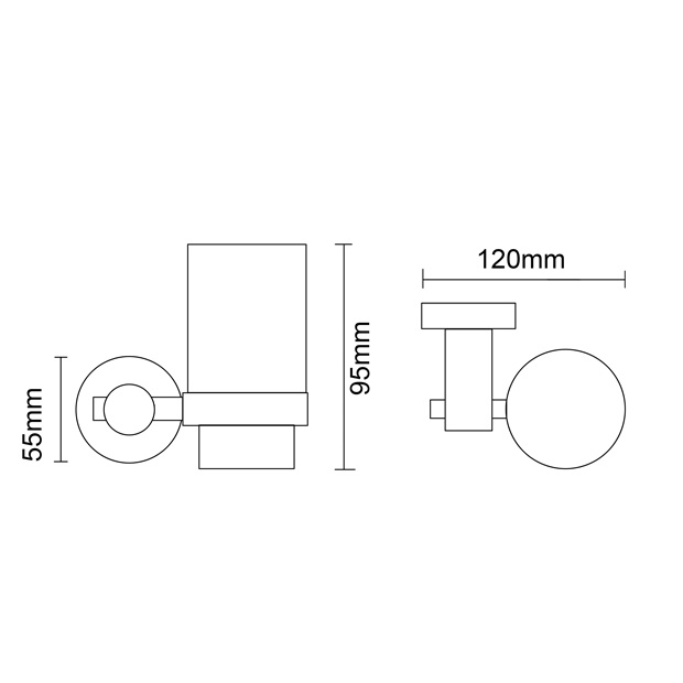 Cốc thủy tinh kèm kệ đơn inox Zento HA4603