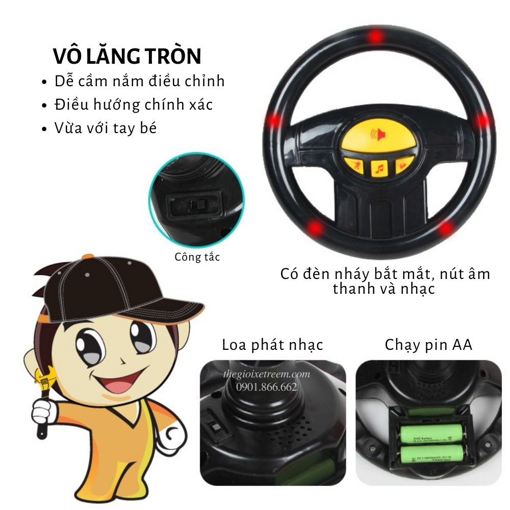 Xe chòi chân cho bé kiểu xe cẩu HT.5610