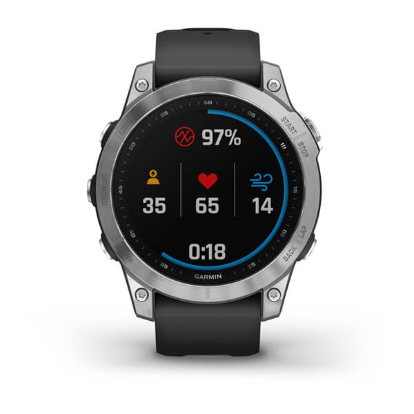 Đồng hồ thông minh Garmin Fenix 7 Silver with Graphite Silicone Band