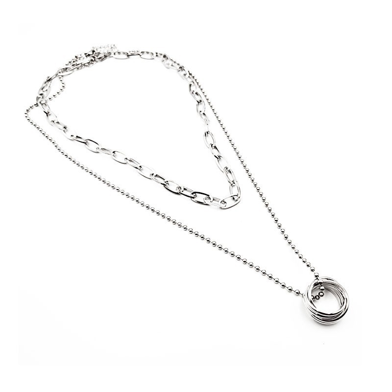 Vòng cổ sợi dây đôi chất liệu kim loại B902