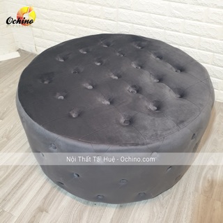 Ghế Tròn, Đôn Tròn Sofa (Đường Kính 80cm Đính Khuy cách điệu)