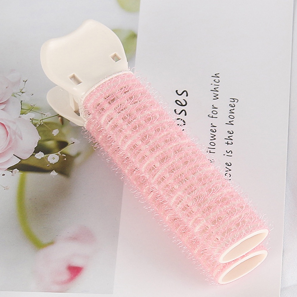 Bộ 2 kẹp cuốn tóc làm phồng tạo kiểu cố định tóc mái không cần nhiệt màu hồng / nhiều màu sắc có lông tiện dụng cho nữ