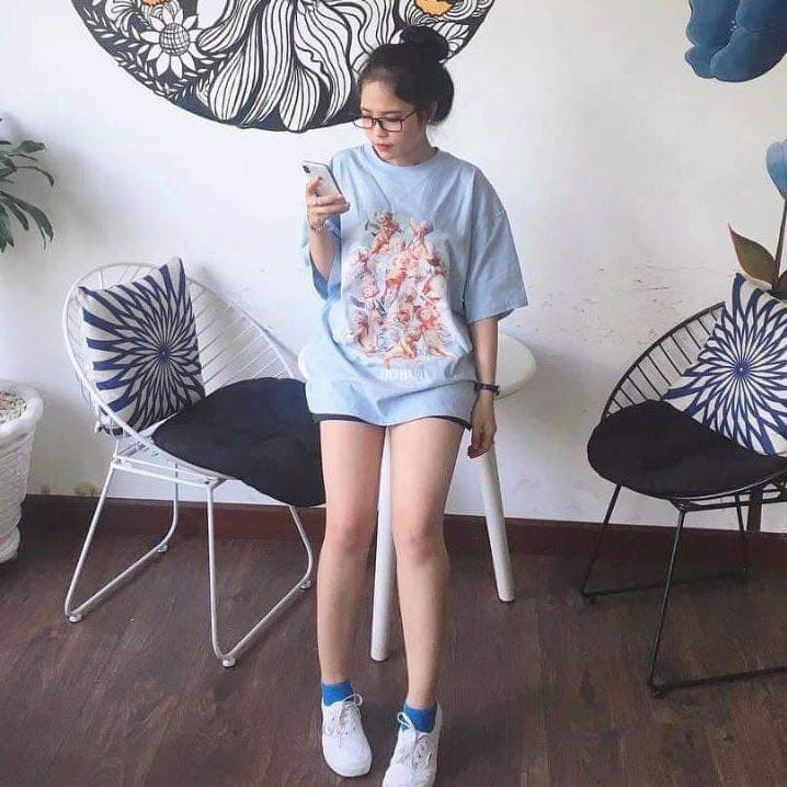 Áo BOBUI 12 Angels Black / Blue - Áo thun Bobui Saigon , Tee BOBUI 12 thiên thần Đen / Xanh