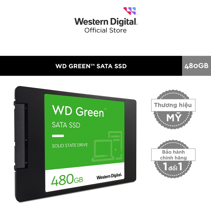 Ổ cứng SSD Western Digital green Sata III 480GB WDS480G3G0A - New version 2022