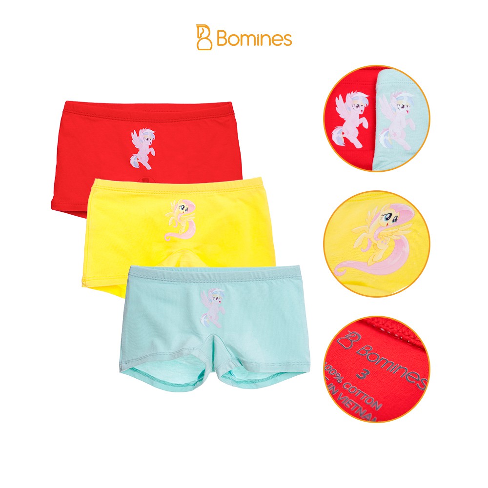 Set 3 quần chip đùi bé gái BOMINES vải cotton thoáng mát