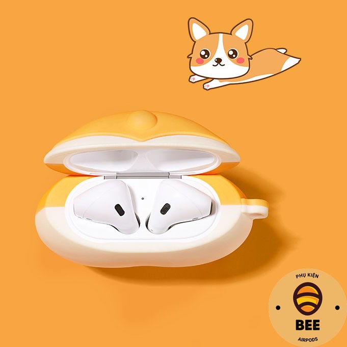 Case Airpod 1 2 Pro Vỏ Bọc Airpods Đựng Tai Nghe Airpod 1 2 Pro Mông Corgi Siêu Cute - BEE SHOP