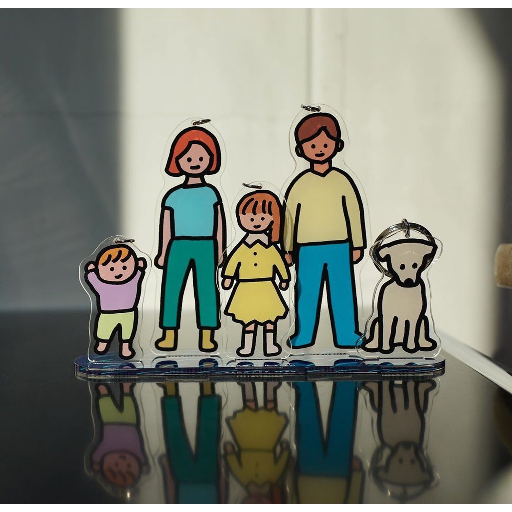 Móc Khóa Phong Cách Hàn Quốc Gia Đình Độc Đáo