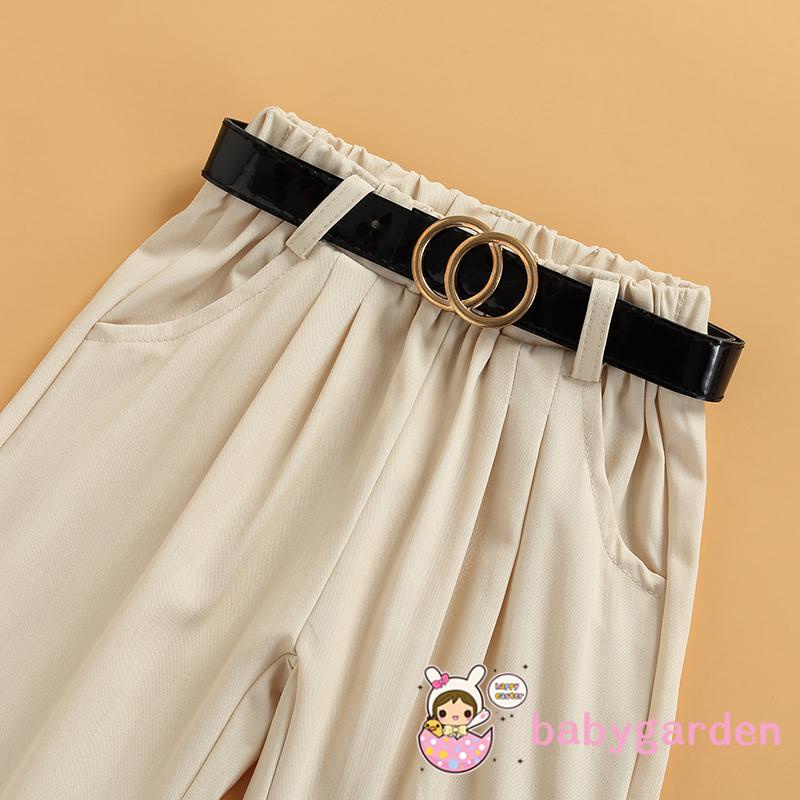 Set Đồ Mùa Hè 3 Món Gồm Áo Ba Lỗ Cổ Tròn + Quần Có Túi Cho Bé Gái 1-9 Tuổi