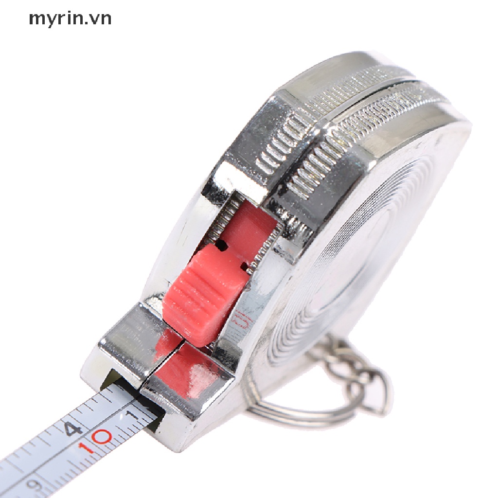 Thước Dây Bỏ Túi 1M / 3ft Bằng Thép Không Gỉ Có Móc Khóa Tiện Dụng