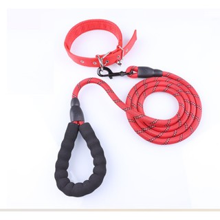 Bộ dây dắt Chó phản quang kèm vòng cổ có đệm cho Chó lớn - Love Pets Shop