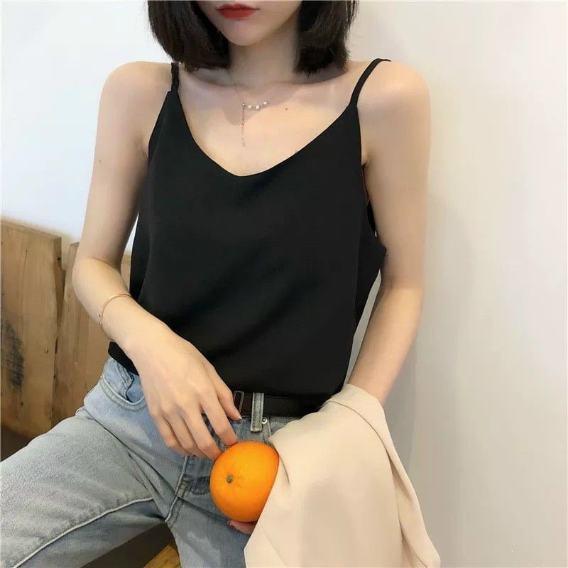 Áo voan hai dây tim bán hoài nha khách ( hình thật shop chụp )