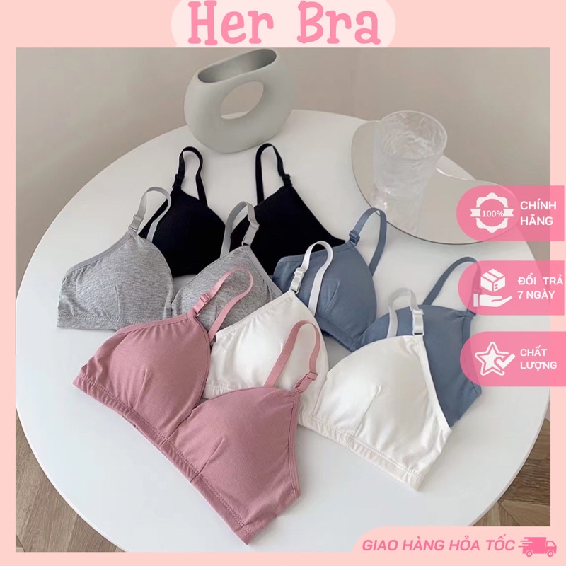 Áo bra nữ cotton có mút ngực dáng thể thao , áo lót không gọng đệm mỏng, mềm mịn, thoáng khí BRA101